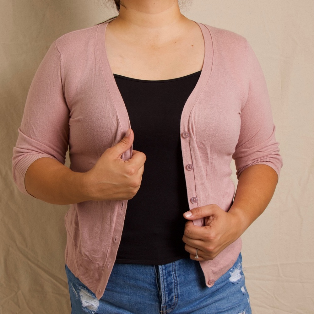 Essentials by Full Tilt XL dusty rose cardigan